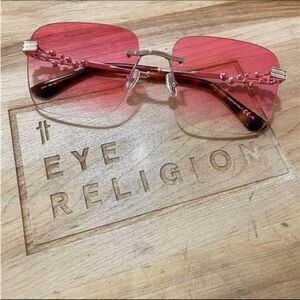 Jimmy Choo 214 Gold & Pink Gradient Sunglasses